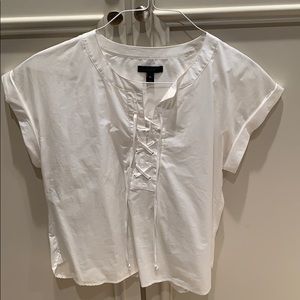 White J.Crew tie up blouse